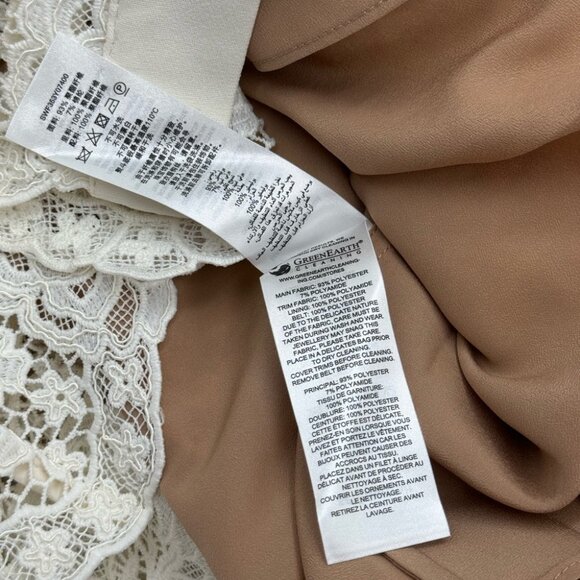 🆕 SELF-PORTRAIT 🧿 BNWOT Cream Lace Diamante Bow Midi Dress, Sz US 2 / UK 6 - Picture 13 of 16